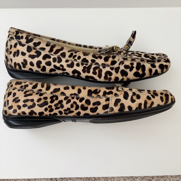 Sperry Leopard Print Calf Hair Tassel Loafers 7.5 Leather Slip On - Picture 8 of 11